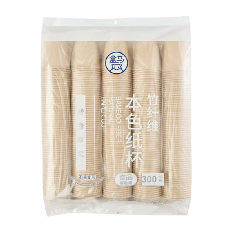 盒马 一次性本色纸杯 300个